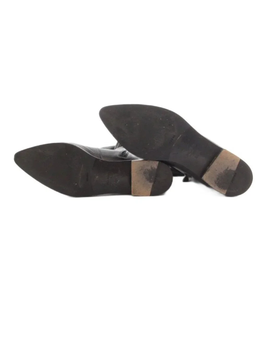 Prada Leather Long Boots Shoes Pointed Toe Black